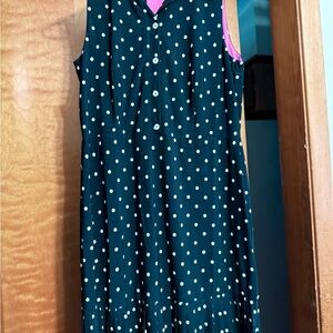 Sandra Darren Black Polka Dot Midi Dress